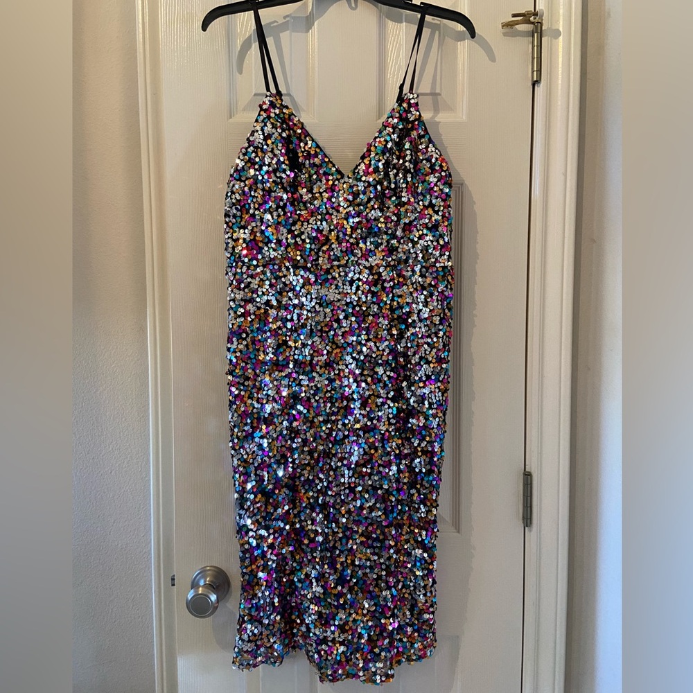 LuLu’s Multi Color Sparkly Sequin Mini Dress